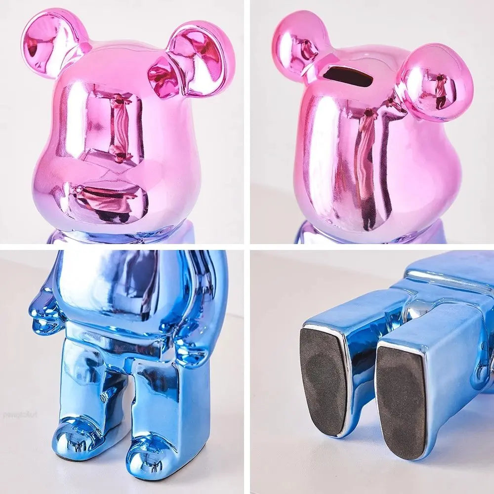 Creative electroplating violent bear living room decoration decoration TV cabinet animal statue art home decoration piggy bank