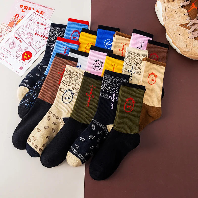 TANABATA Men Cactus Socks Cotton Hip Hop Skateboard Meias Street Style Trend Fashion Funny Long Socks Christmas Gift