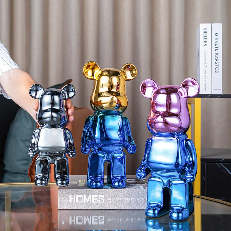 Creative electroplating violent bear living room decoration decoration TV cabinet animal statue art home decoration piggy bank